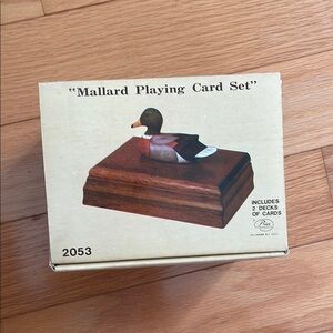 Mallard Playing Card Set with Wooden Holder